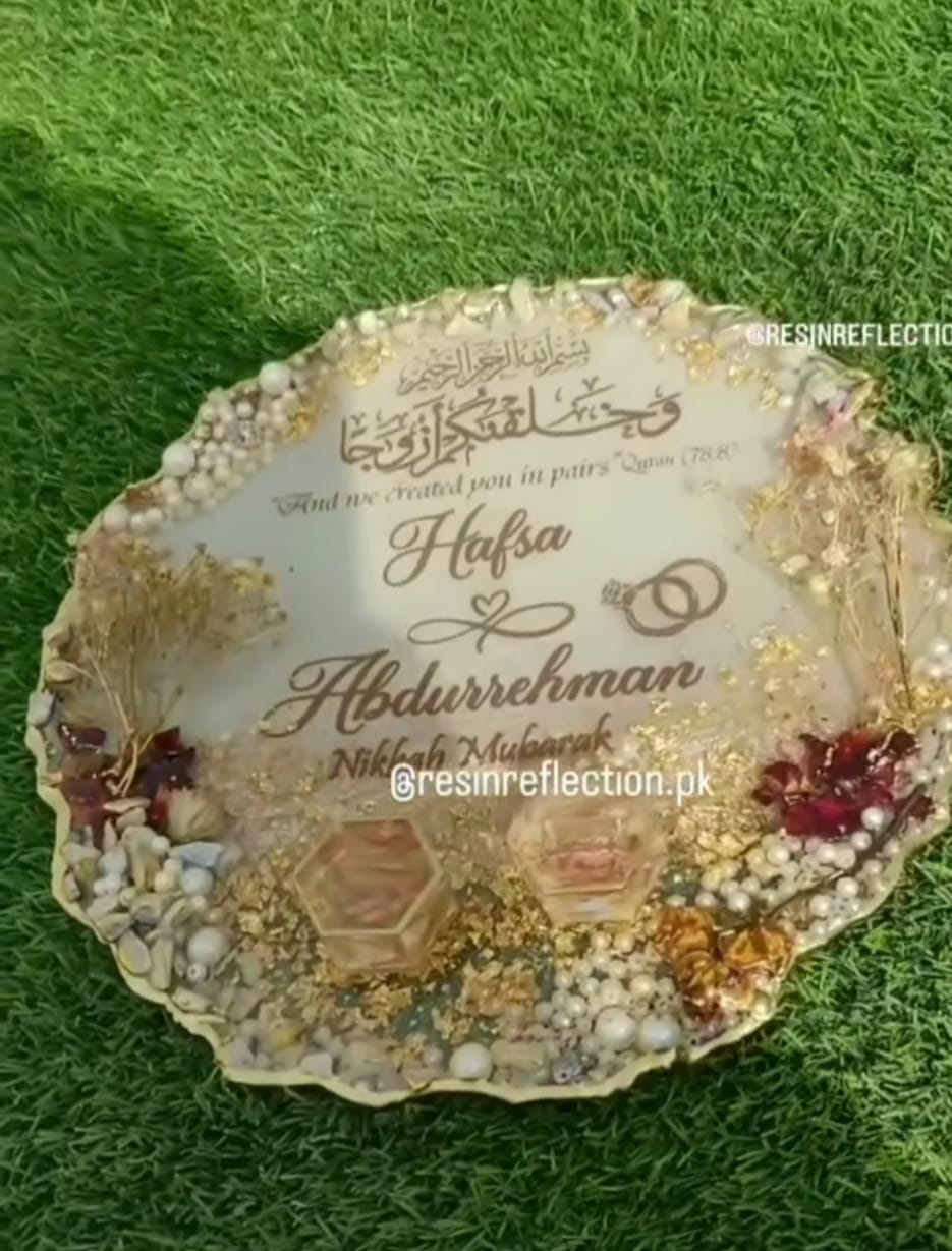 Resin Nikkah/Engagement Tray/Frame