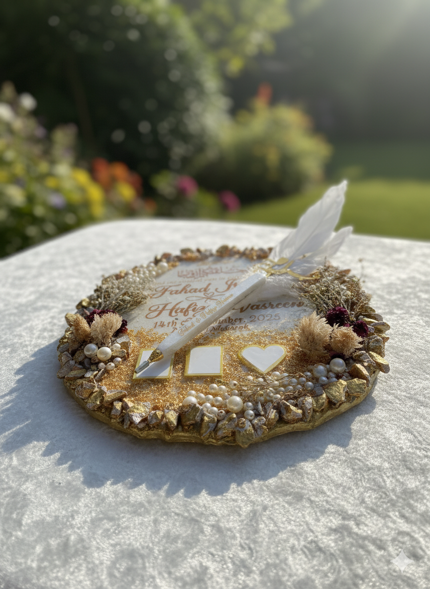 Resin Nikkah Thumb Frame With Nikkah Pen