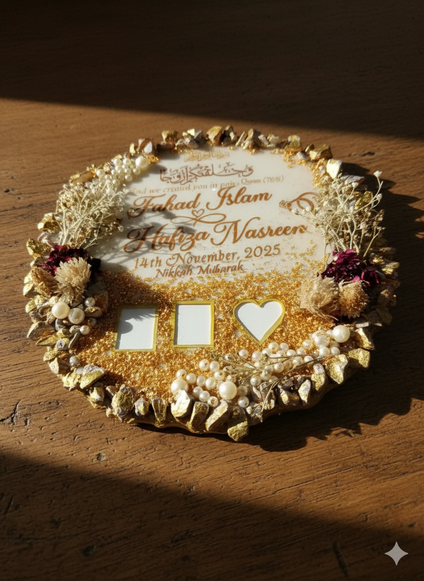Resin Nikkah Thumb Frame With Nikkah Pen