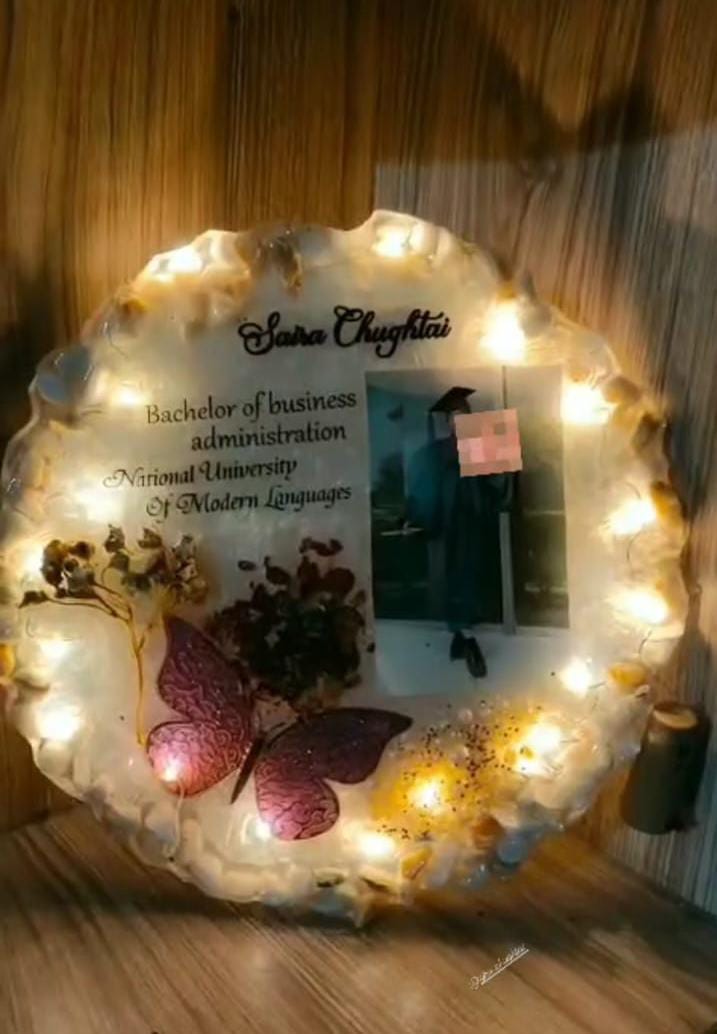 Resin Graduation Lights Photo Frame