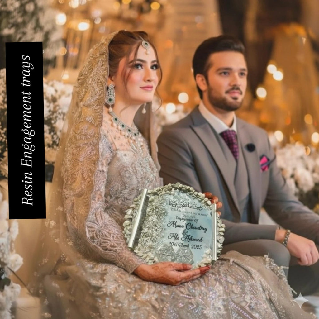 Ice Blue Frozen Theme Resin Nikkah/Engagement Tray/Frame