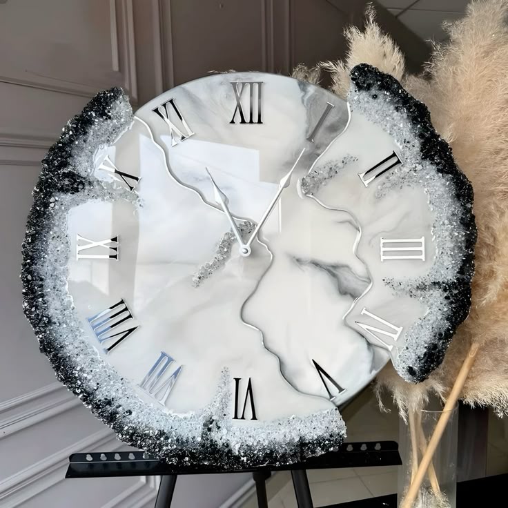 Resin Luxury Geode Deep Tone Wall Clock/Home Decor