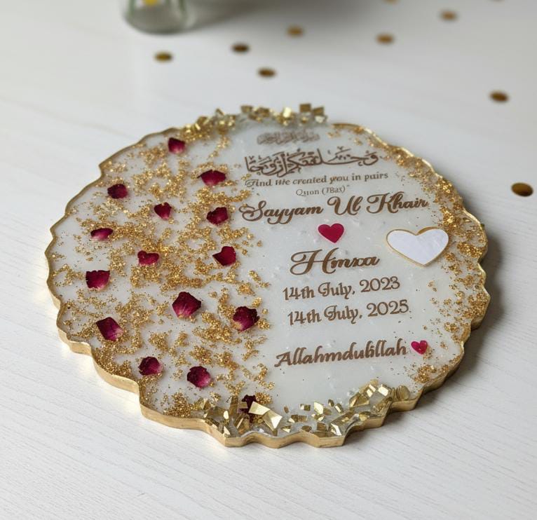 Resin Thumb Nikkah/Anniversary/Birthday Rose Frame