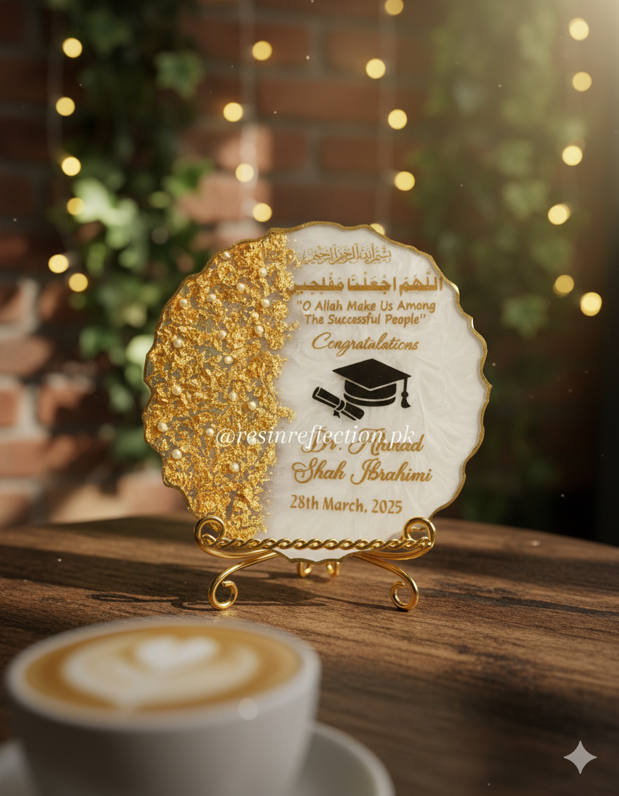 Flakes White Resin Graduation Photo Frame
