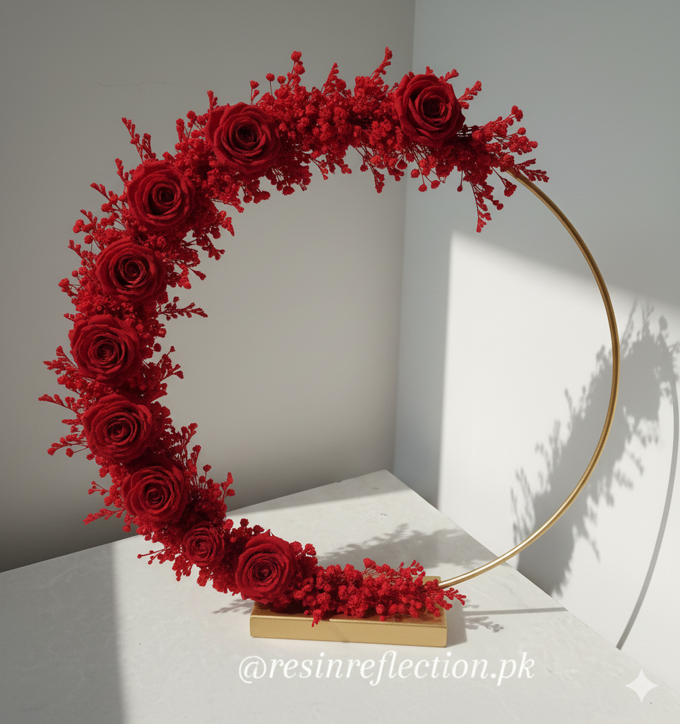 Metal Hoop Floral Stand Available In Multi Color Flowers