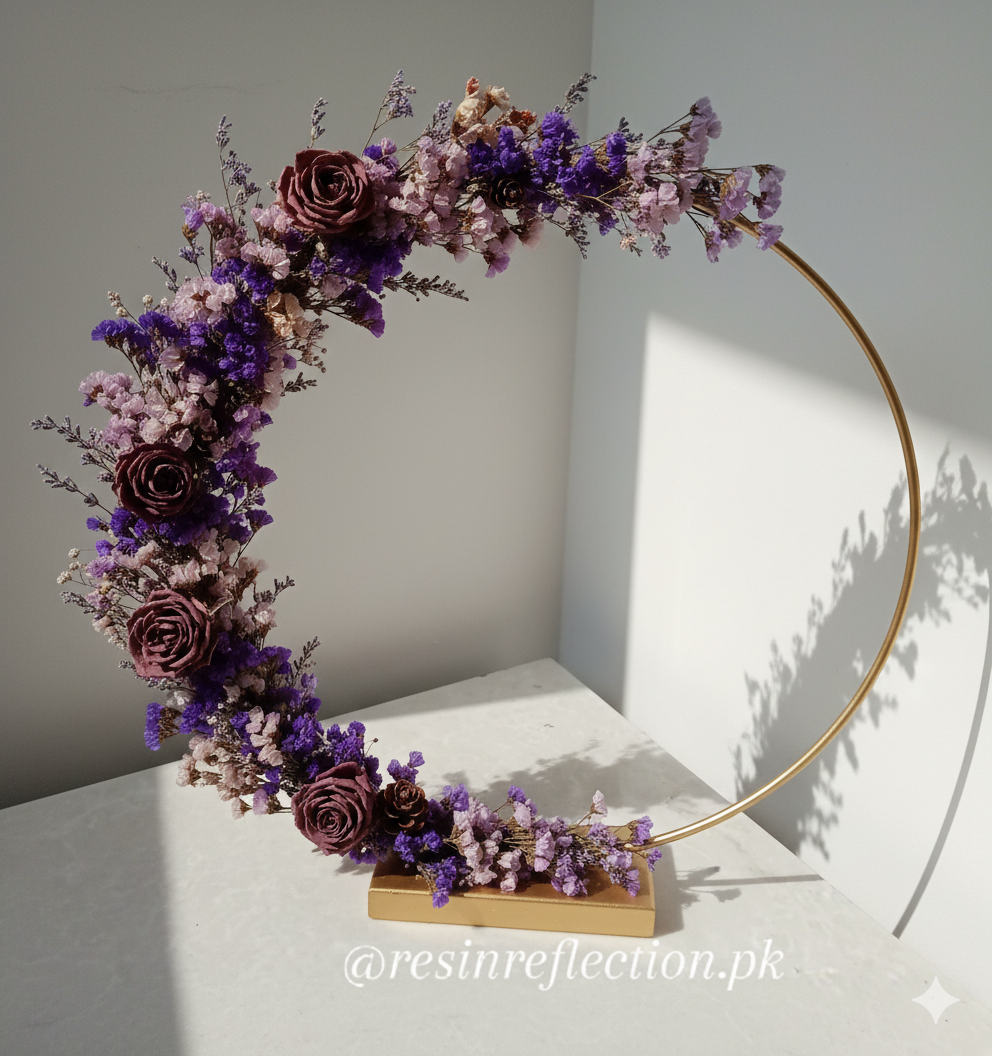 Metal Hoop Floral Stand Available In Multi Color Flowers