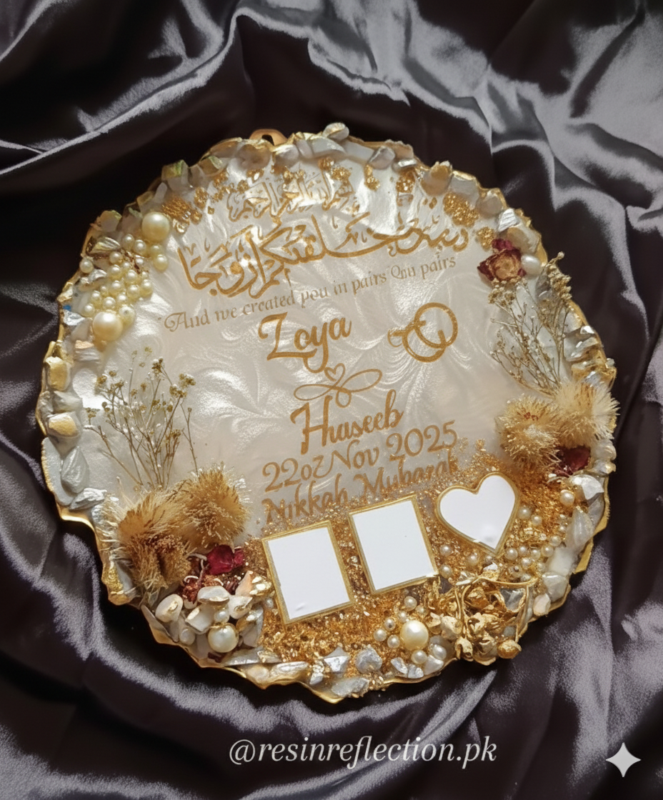 Resin Nikkah Thumb Frame With Nikkah Pen