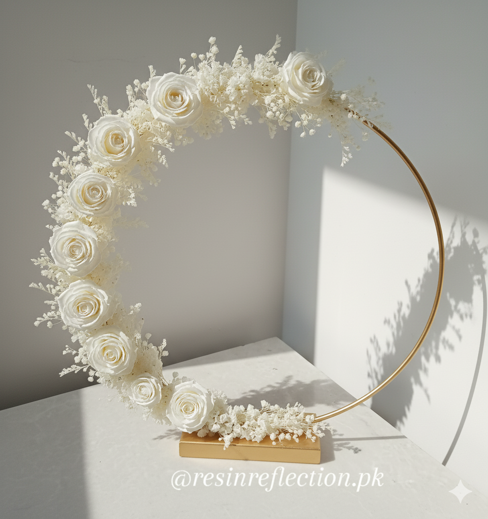 Metal Hoop Floral Stand Available In Multi Color Flowers