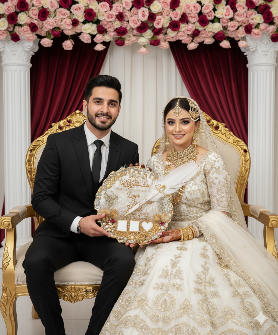 Resin Nikkah Thumb Frame With Nikkah Pen