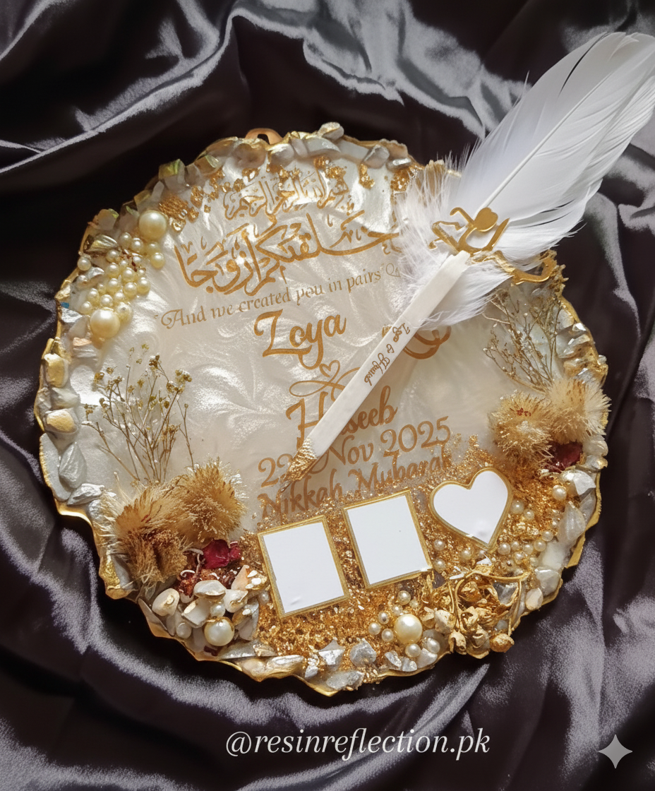 Resin Nikkah Thumb Frame With Nikkah Pen