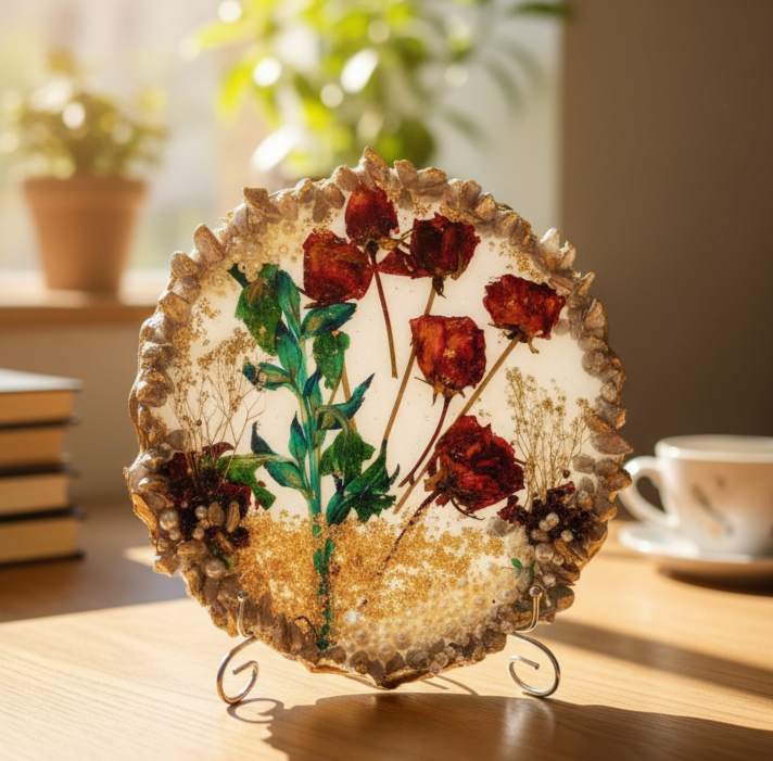 Resin dried flowers preserved frame 