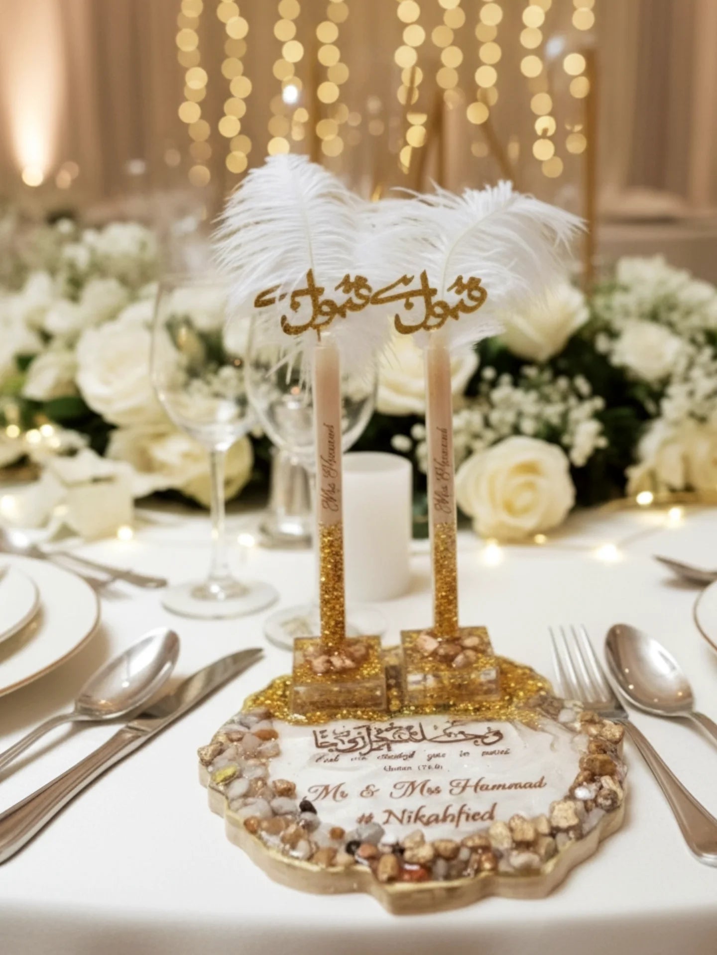 Resin Nikkah Pen Holder Plate