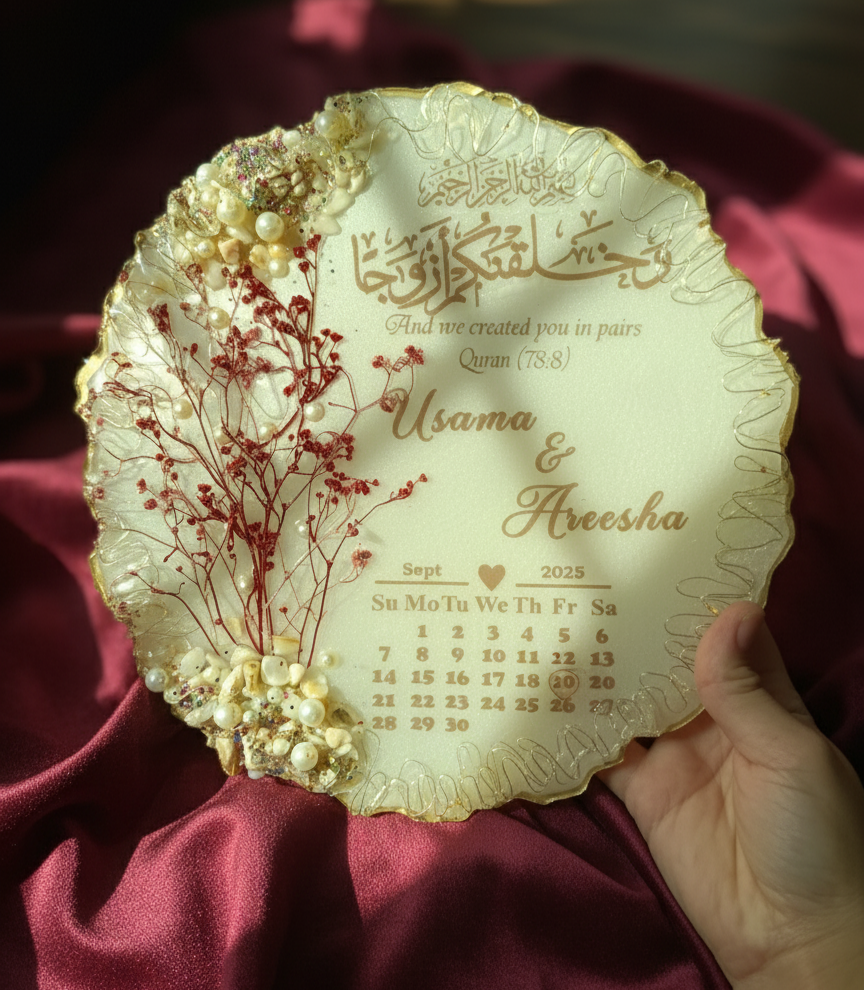 Resin Nikkah/Anniversary/Birthday lights Frame