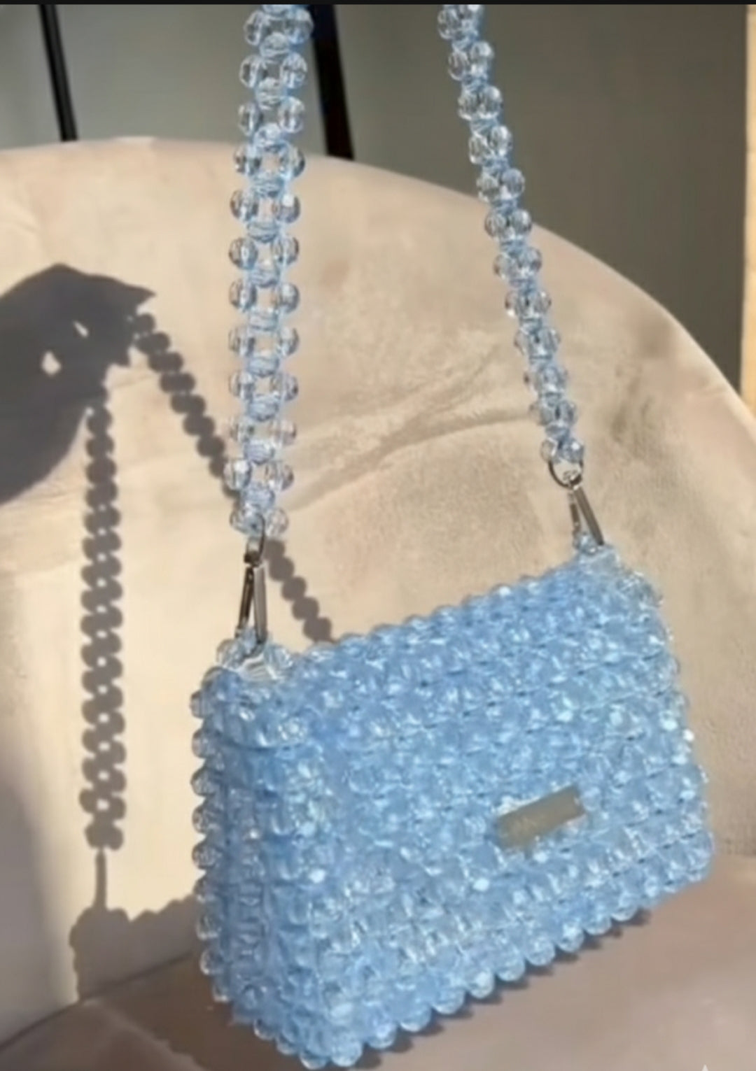 Crystal beaded bag transparent 