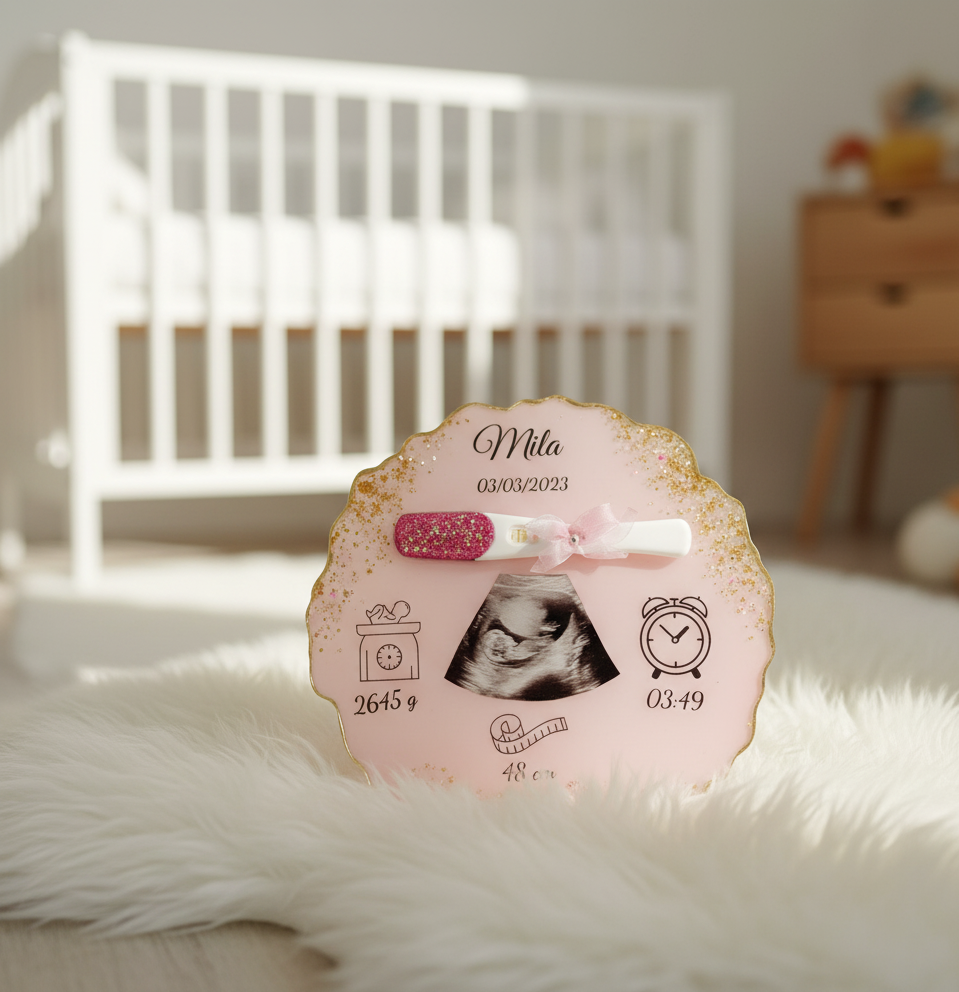 Resin Pink Baby Preservation Frame