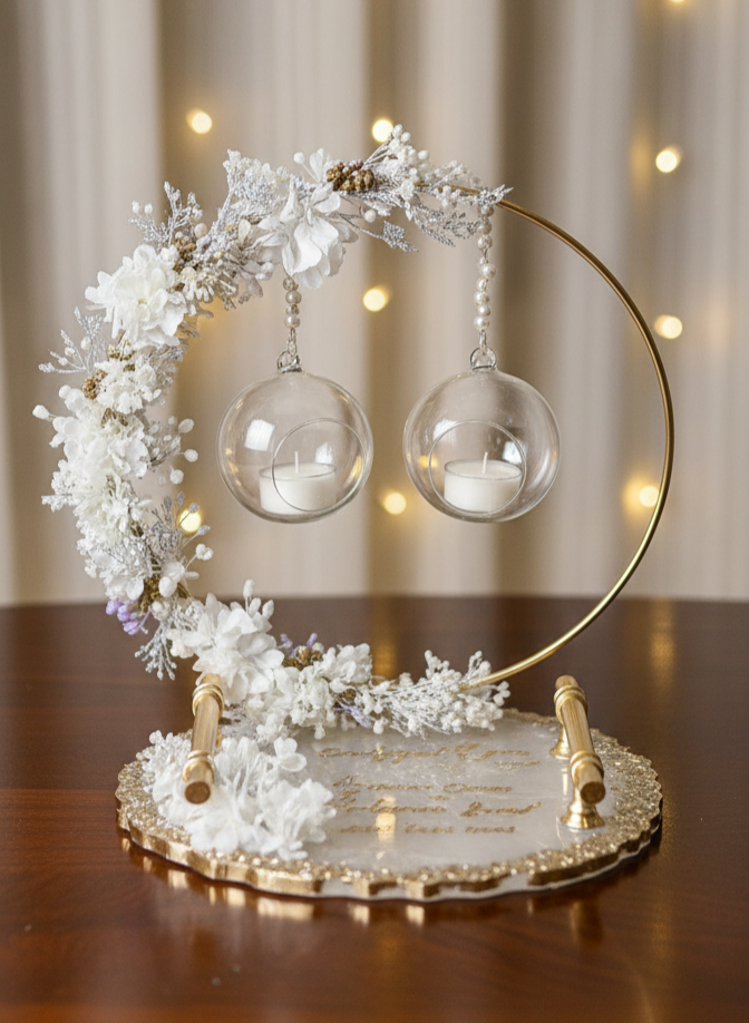 Engagement Ring Platter Hoop Stand Floral