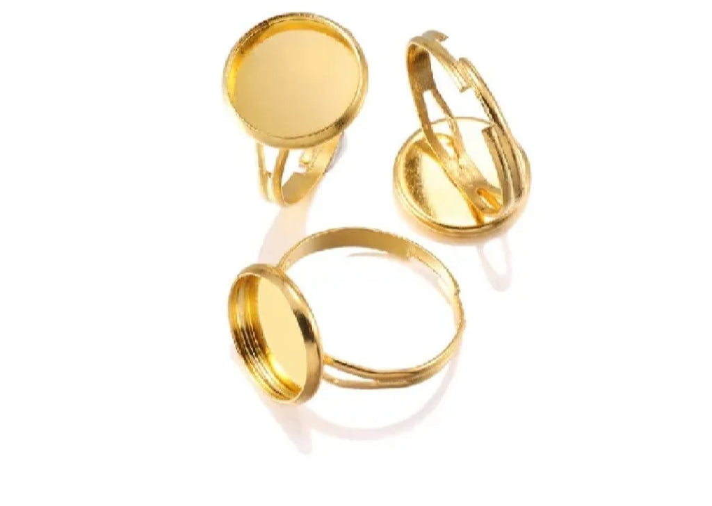 Ring bases, Resin Art Material, jewelry making material, Ring bases, golden ring bases
