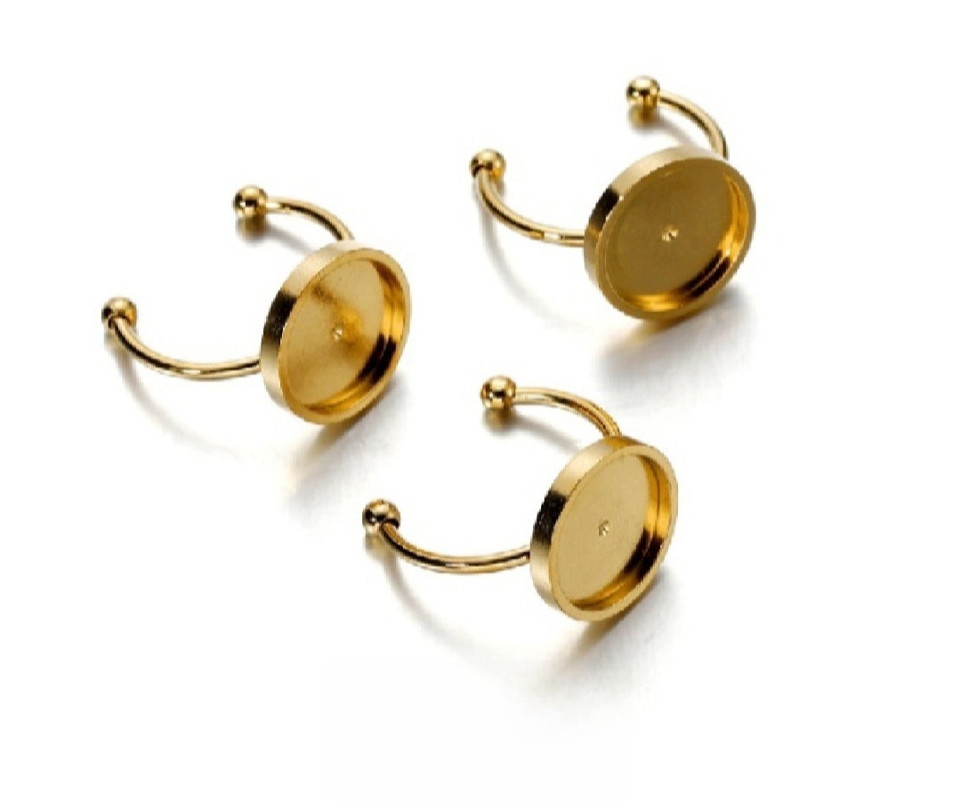 Stainless steel Ring bases, Resin Art Material, jewelry making material, Ring bases, golden ring bases