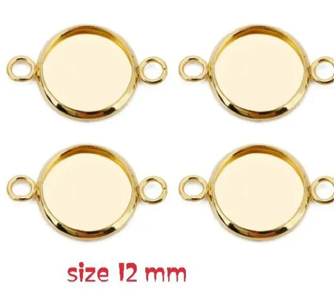 4 pcs Bazel for bracelet, Jewelry making, golden