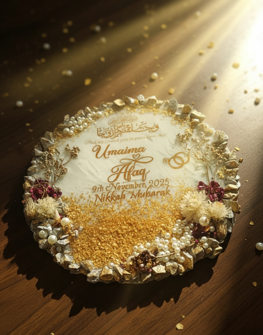 Resin Nikkah Thumb Frame With Nikkah Pen