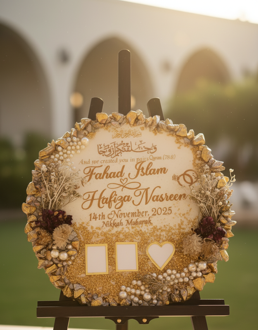 Resin Nikkah Thumb Frame With Nikkah Pen