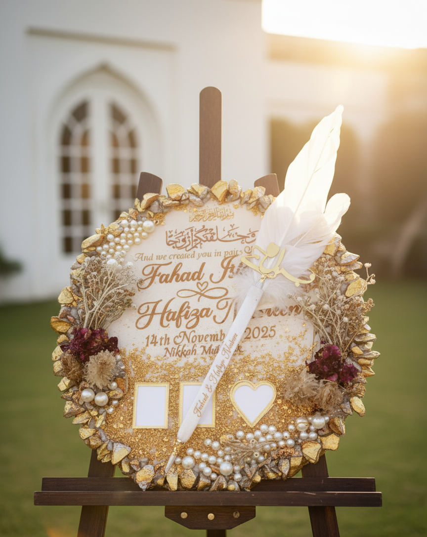 Resin Nikkah Thumb Frame With Nikkah Pen