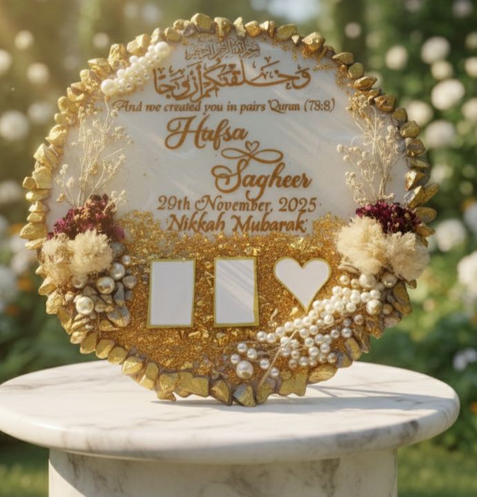 Resin Nikkah Thumb Frame With Nikkah Pen