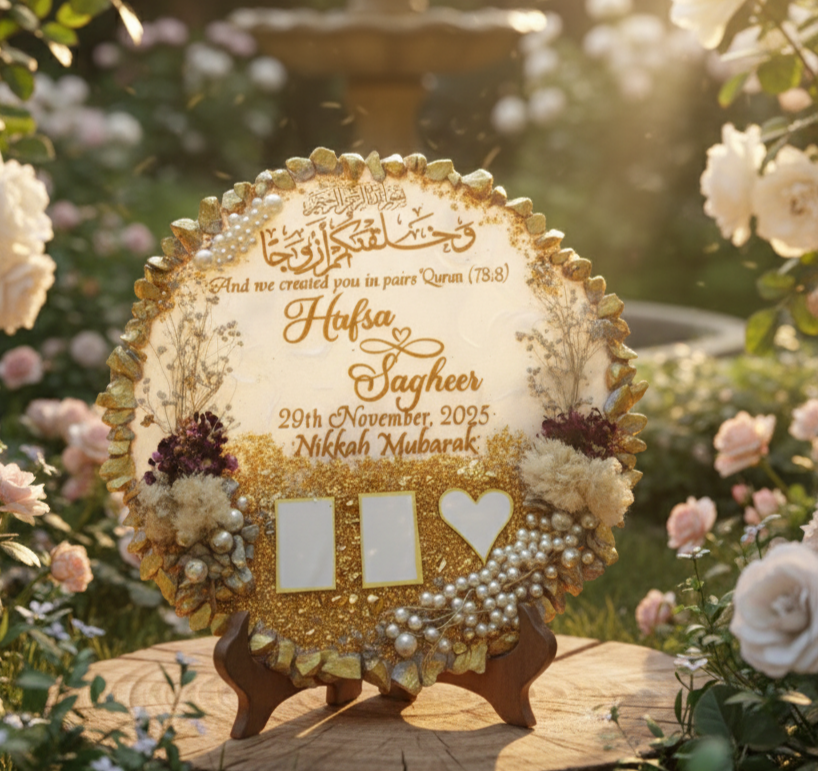 Resin Nikkah Thumb Frame With Nikkah Pen