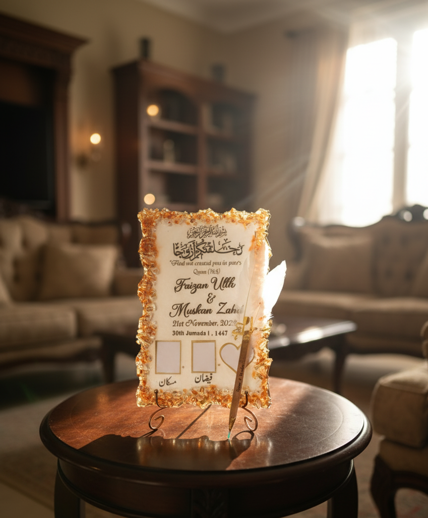 Thumb frame Glass decor 🔒 Rectangular Resin Nikkah/Anniversary/Birthday Frame