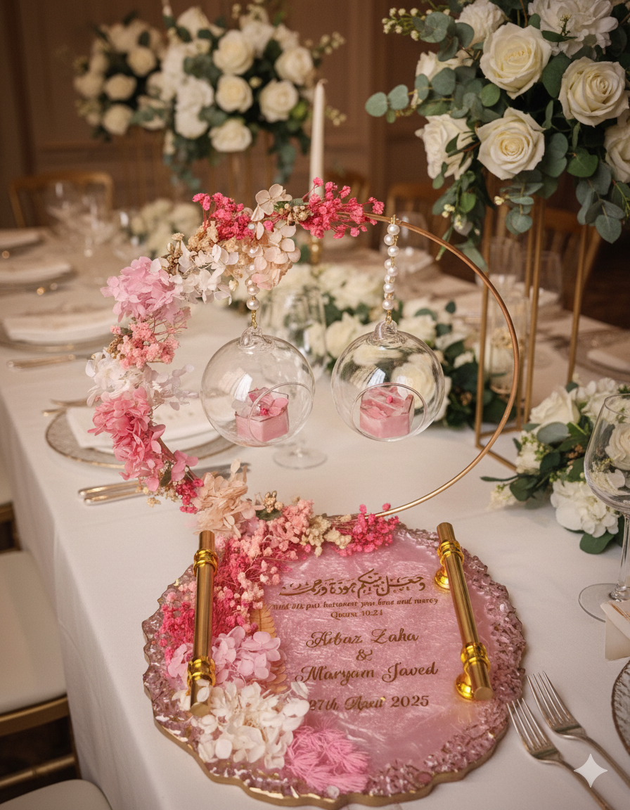 Pink engagement ring platter 
