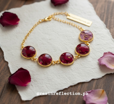 4 Bazel Bracelet Preserved Dried Flower