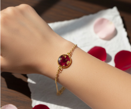 Real flowers jewelry, bracelet, gifts for girls, birthday gift, anniversary gifts