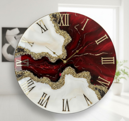 Resin Luxury Deep Tone Wall Clock/Home Decor