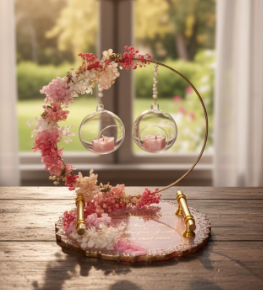 Engagement Ring Platter Hoop Stand Floral