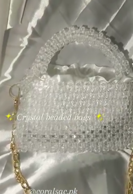 Beautiful crystal beaded bags, handcrafted, Transparent Bags