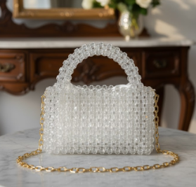 Beautiful crystal beaded bags, handcrafted, Transparent Bags