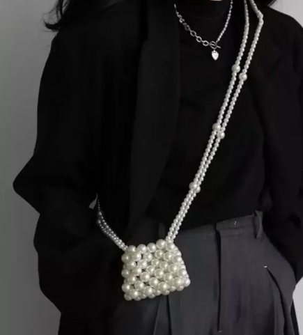 Mini Pearl Beautiful beaded bags, handcrafted, handbag, Purse, Pearl Bag