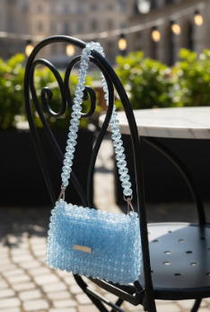 Shiny Crystal Transparent Beautiful beaded bags, handcrafted, handbag, Purse