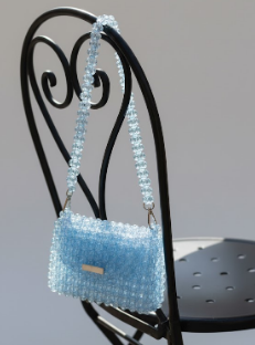 Shiny Crystal Transparent Beautiful beaded bags, handcrafted, handbag, Purse
