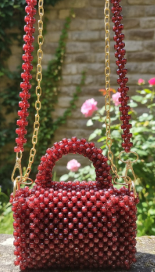 Brown Crystal Beautiful beaded bags, handcrafted, handbag, Purse