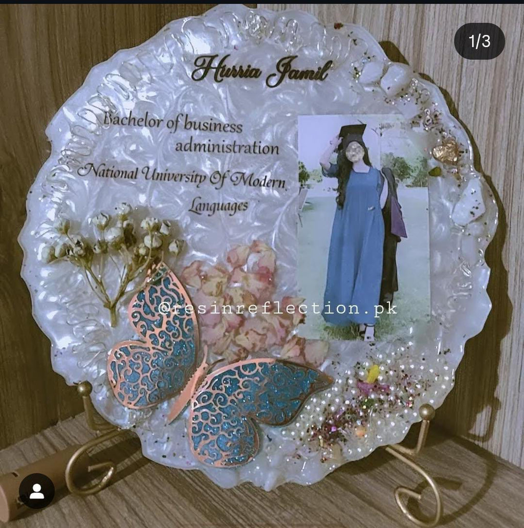 Butterfly Theme Resin Graduation Lights Photo Frame