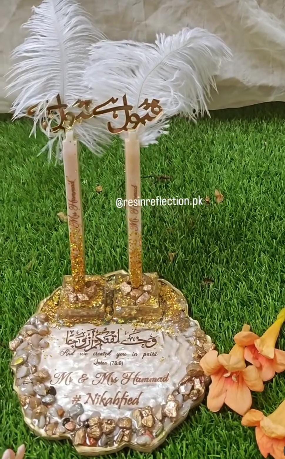 Resin Nikkah Pen Holder Plate