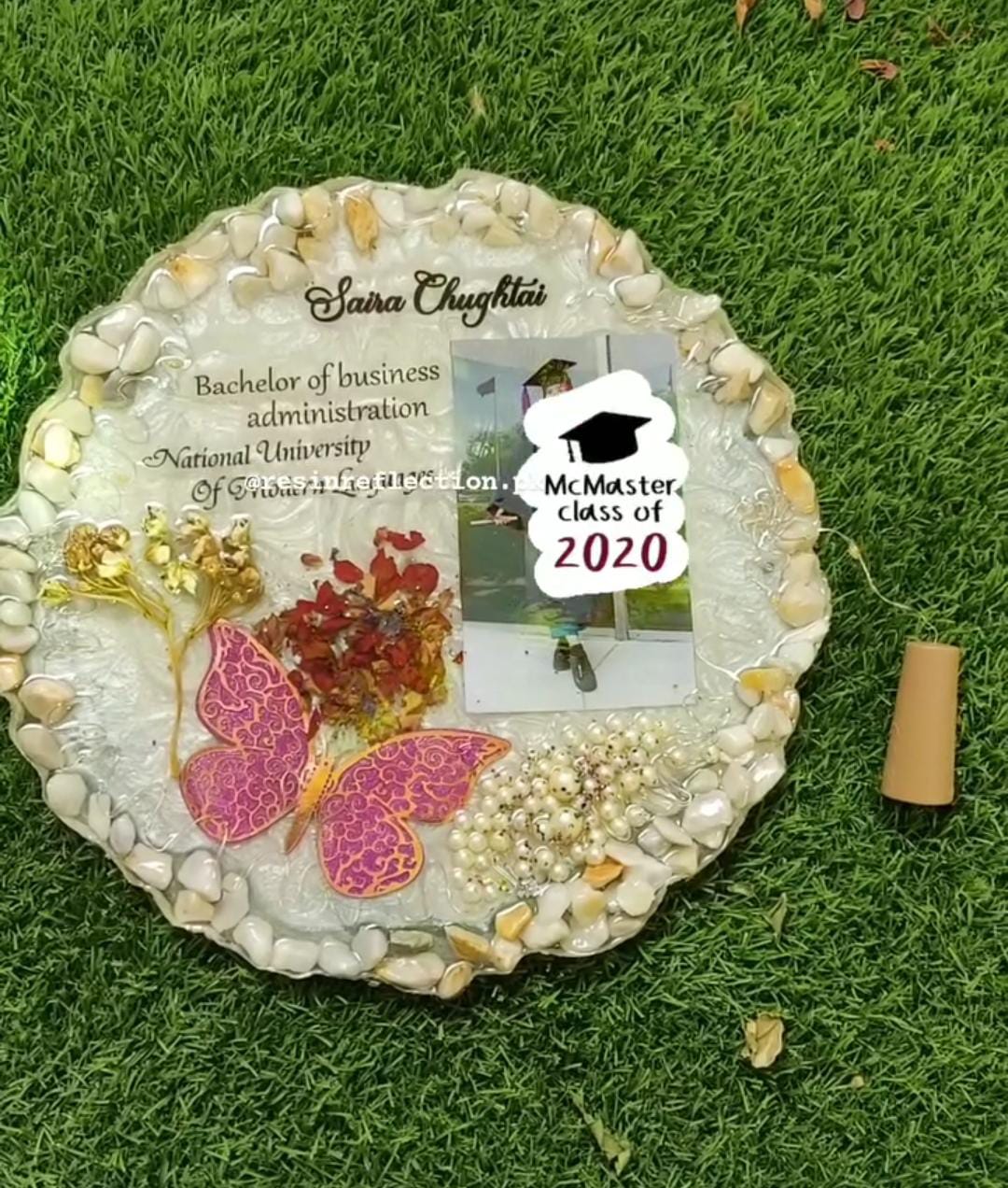 Resin Graduation Lights Photo Frame