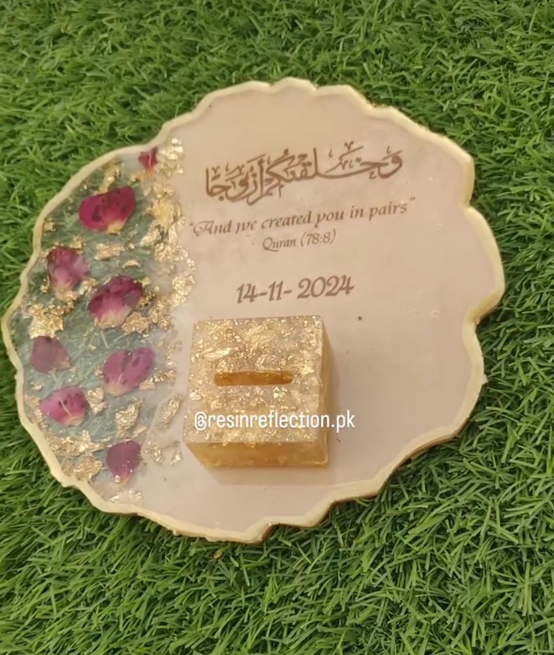 Resin Nikkah/Engagement Tray/Frame Elagant Minimal Design