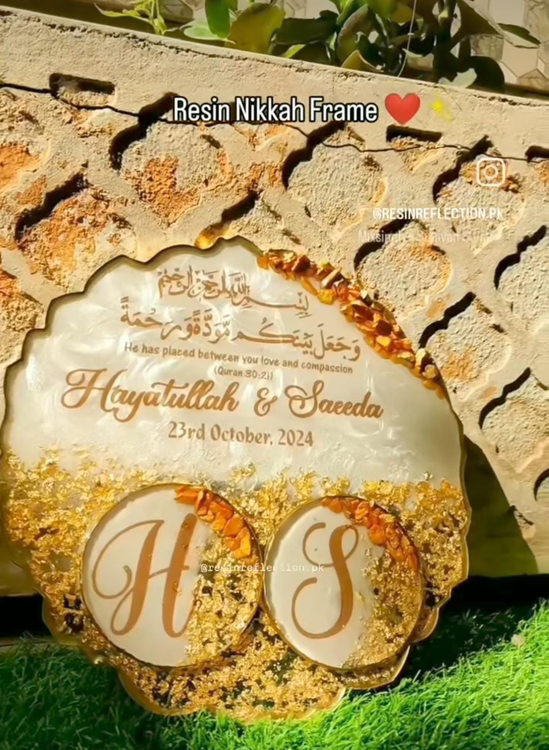 2 Coasters Attached Resin Nikkah/Anniversary/Birthday Frame