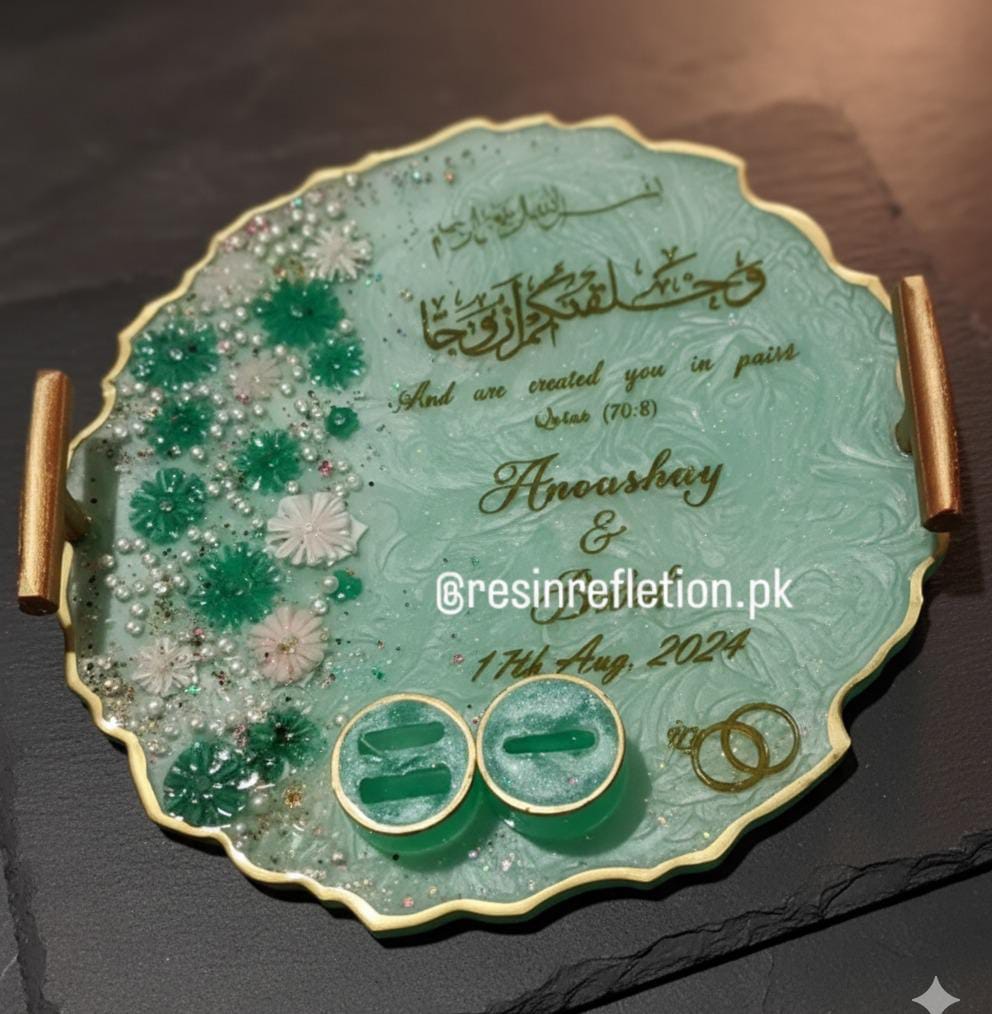 Full Pista Resin Nikkah/Engagement Tray/Frame Elagant Minimal Design