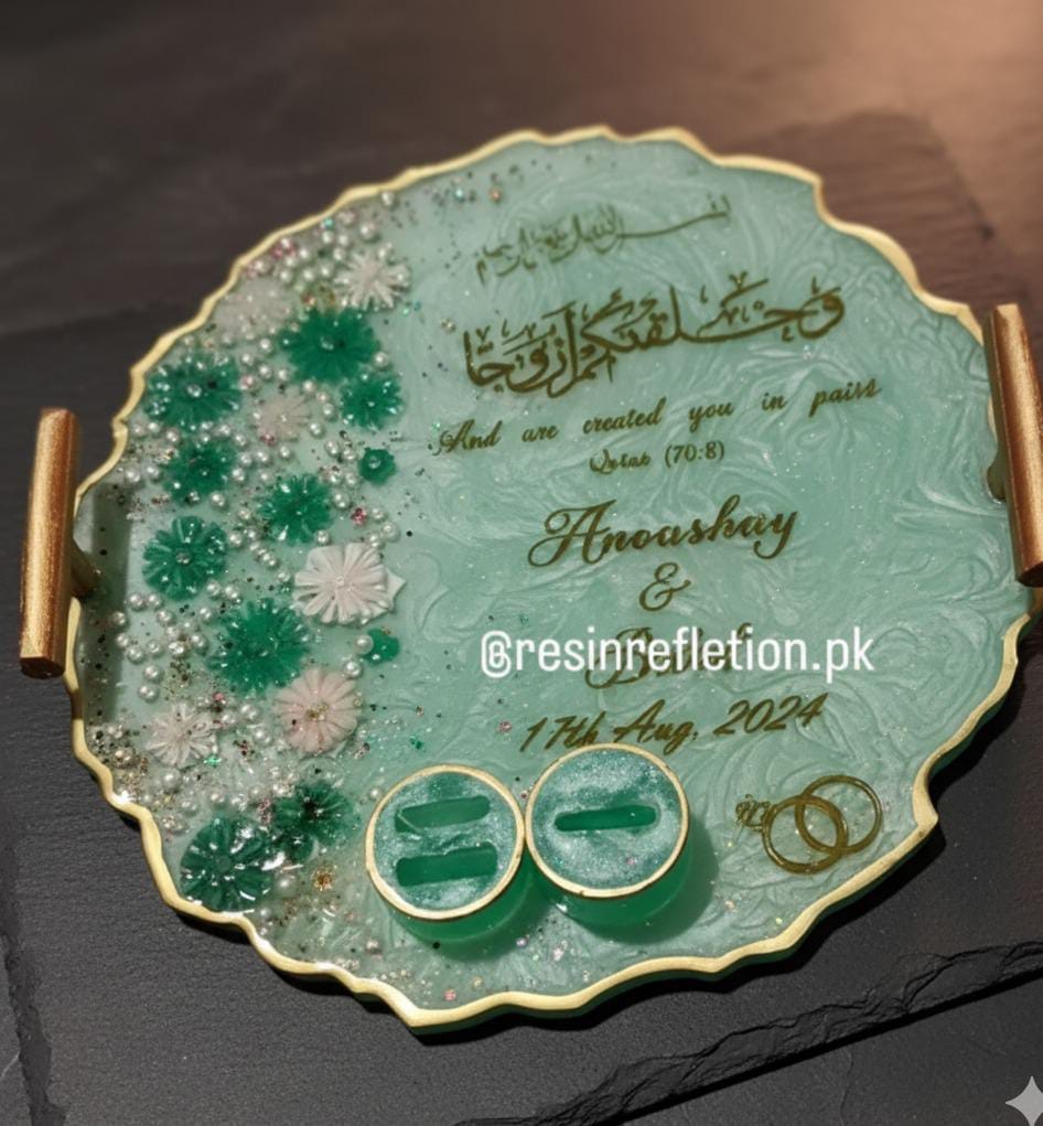 Full Pista Resin Nikkah/Engagement Tray/Frame Elagant Minimal Design