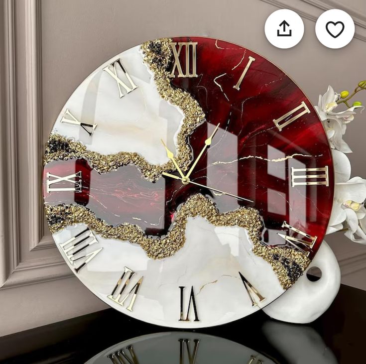 Resin Luxury Deep Tone Wall Clock/Home Decor