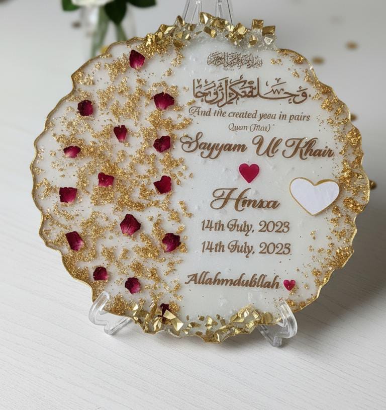 Resin Thumb Nikkah/Anniversary/Birthday frames,gifts, gift ideas
