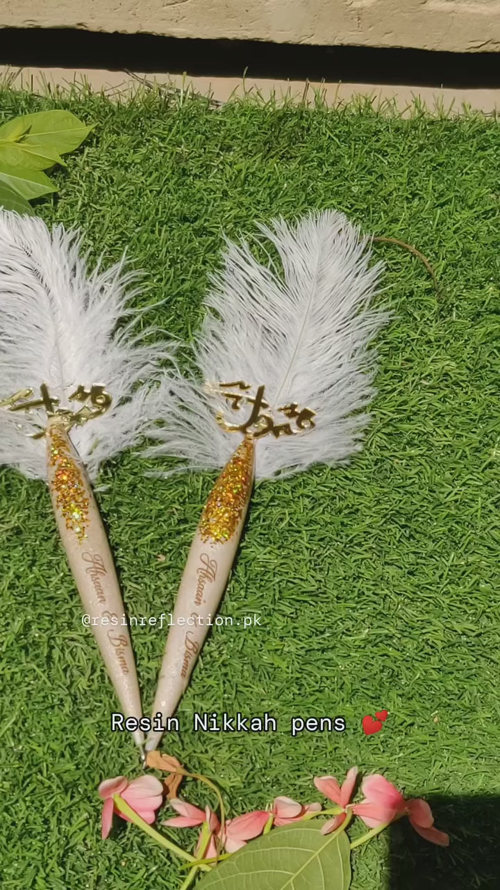 Golden Shimmery  stones Resin Nikkah/Engagement Tray/Frame